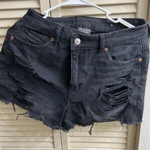 American Eagle Outfitters Black Distressed Women's Shorts